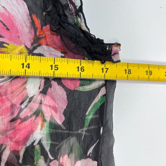 $365 NWT Johnny Was Jade Silk Juliette Ruffle Tiered Floral Mini Dress Size XS - Picture 11 of 13